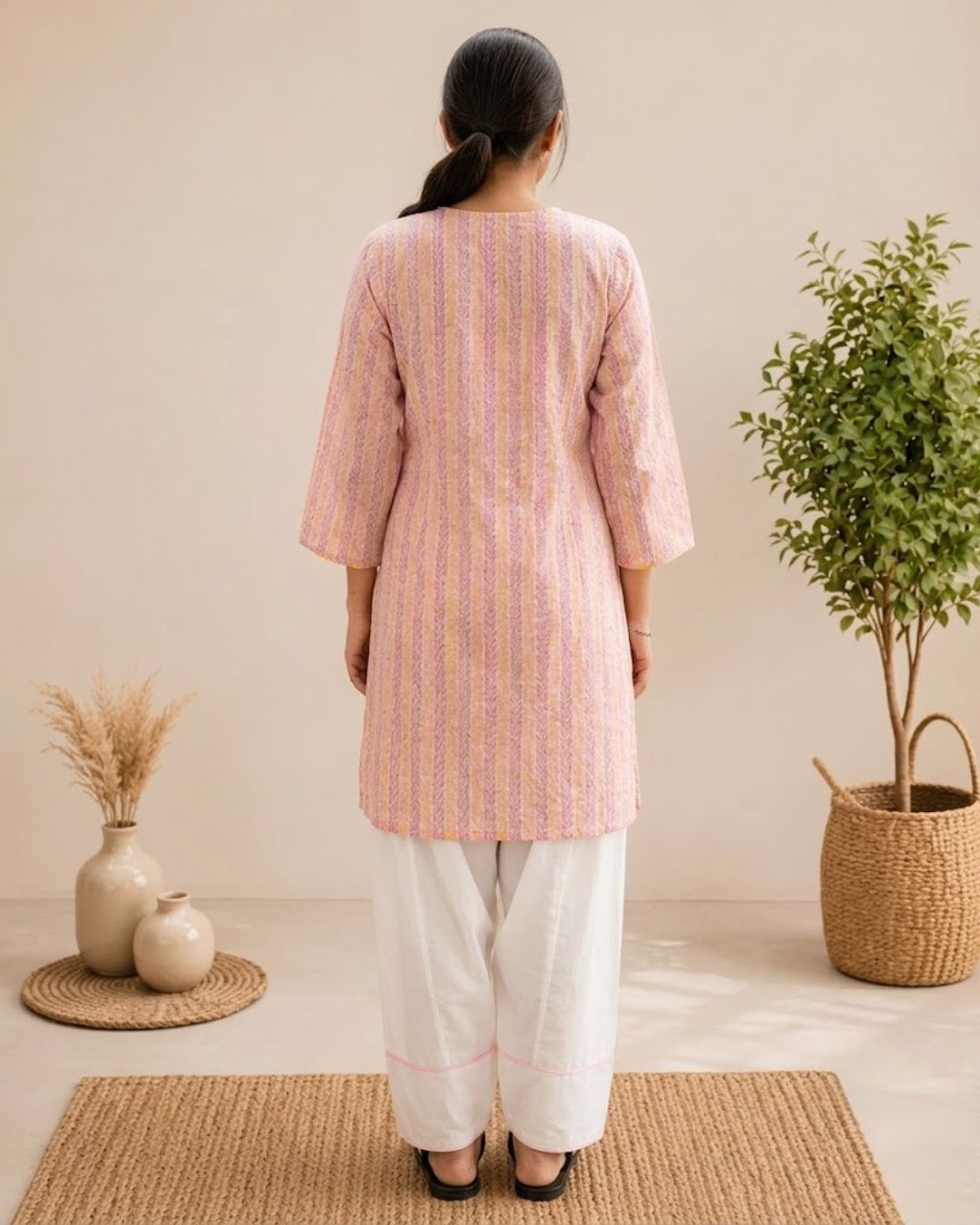 Blush Bloom Cotton Kurta Set
