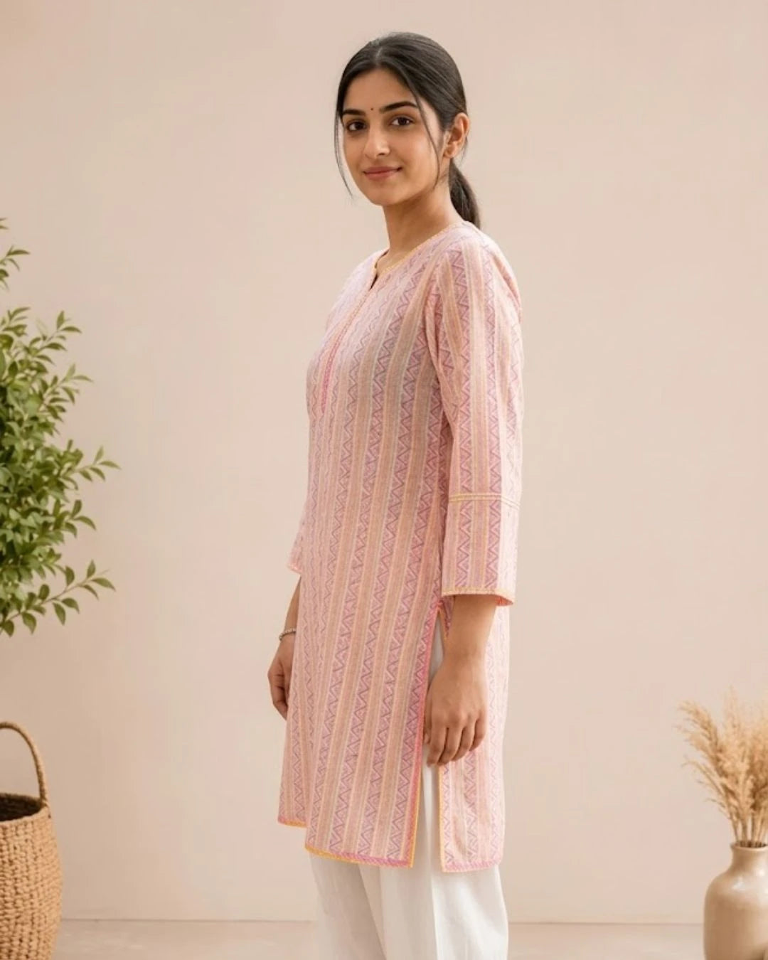 Blush Bloom Cotton Kurta Set