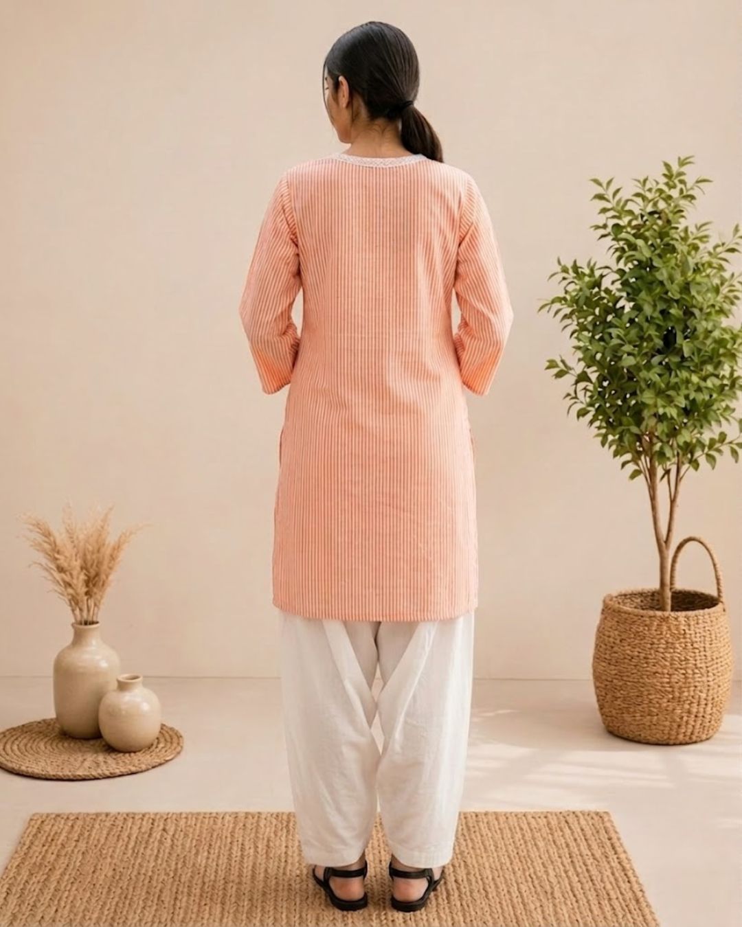 Coral Breeze Cotton Kurta Set