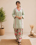 Mint Garden Cotton Kurta Set