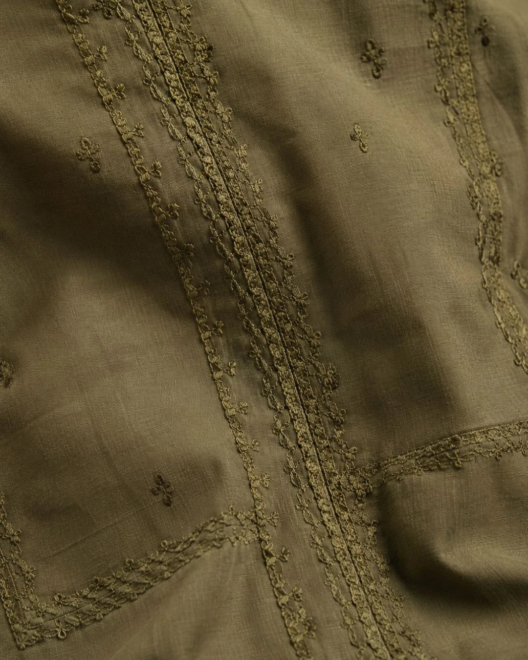 Olive Grace Solid Cotton Kurta with Light Farsi Straight Salwar Set